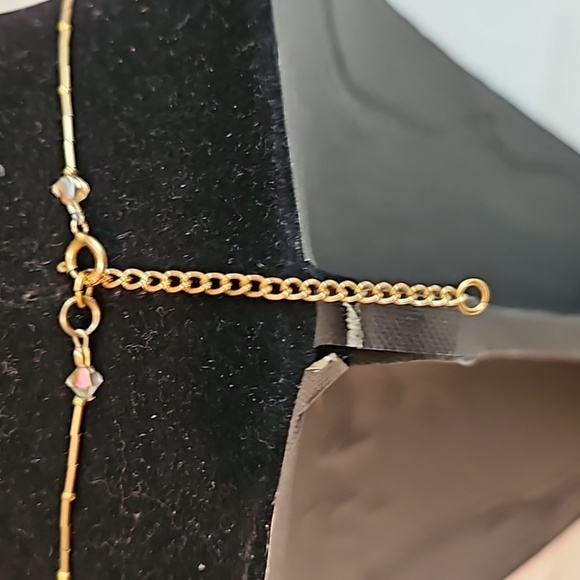 1/20 14K GP Necklace w/ Mother of Pearl & AB Crystals - Picture 7 of 8